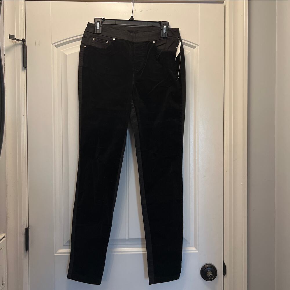 Tribal Women's Pull On Velour Elastic Waistband Jegging Jeans Size‎ 6 Black NWT
